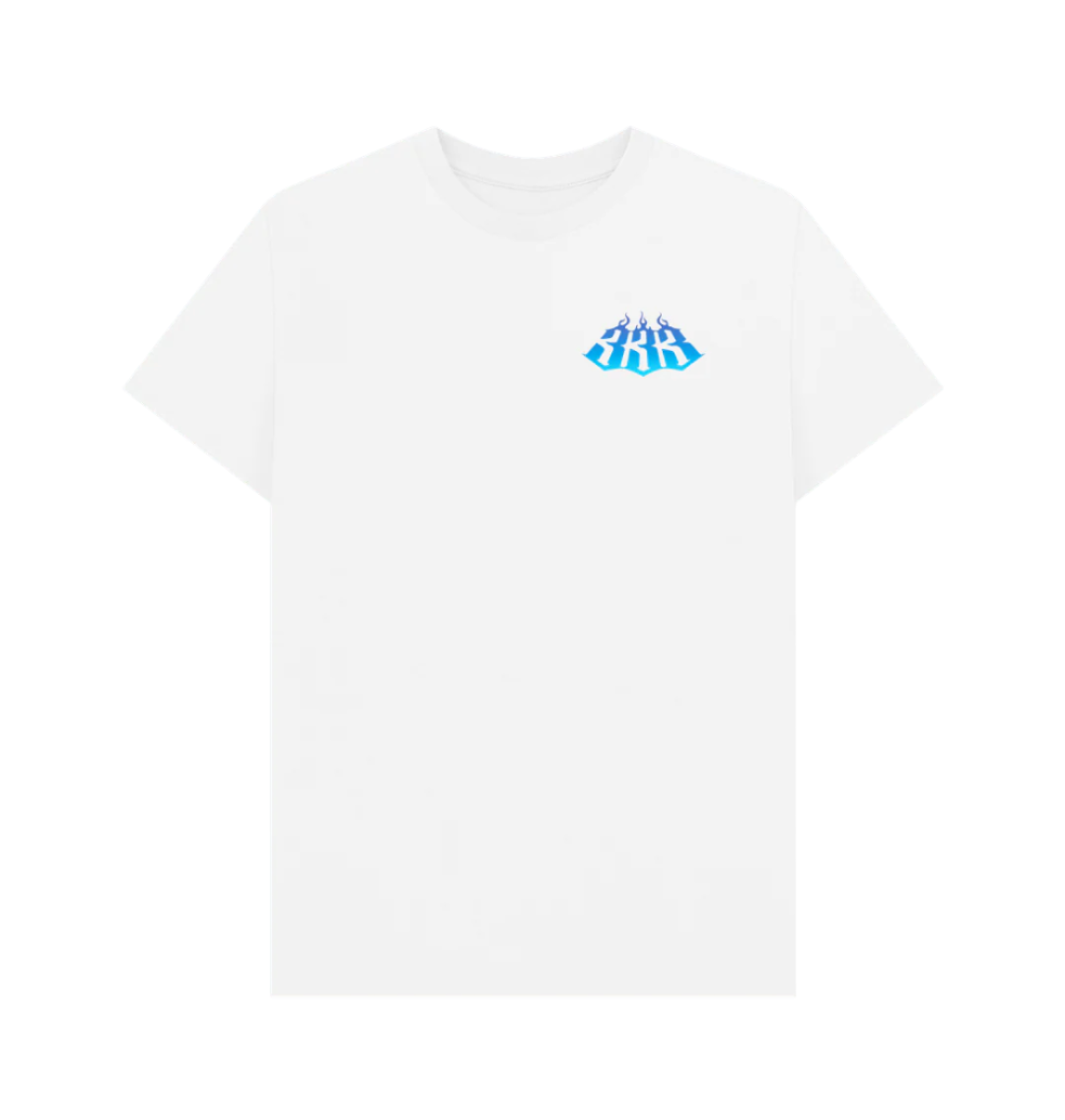 White 333 Blue Fader Double Drop Skate Tee