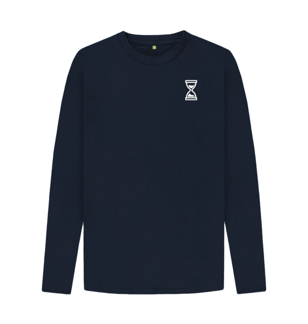 Navy Blue Long Sleeve Classic Double Drop T-Shirt