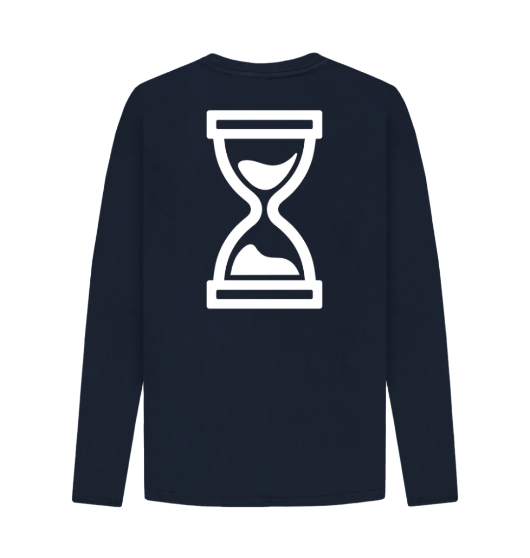 back of our long sleeve navy triple 3 classics tee