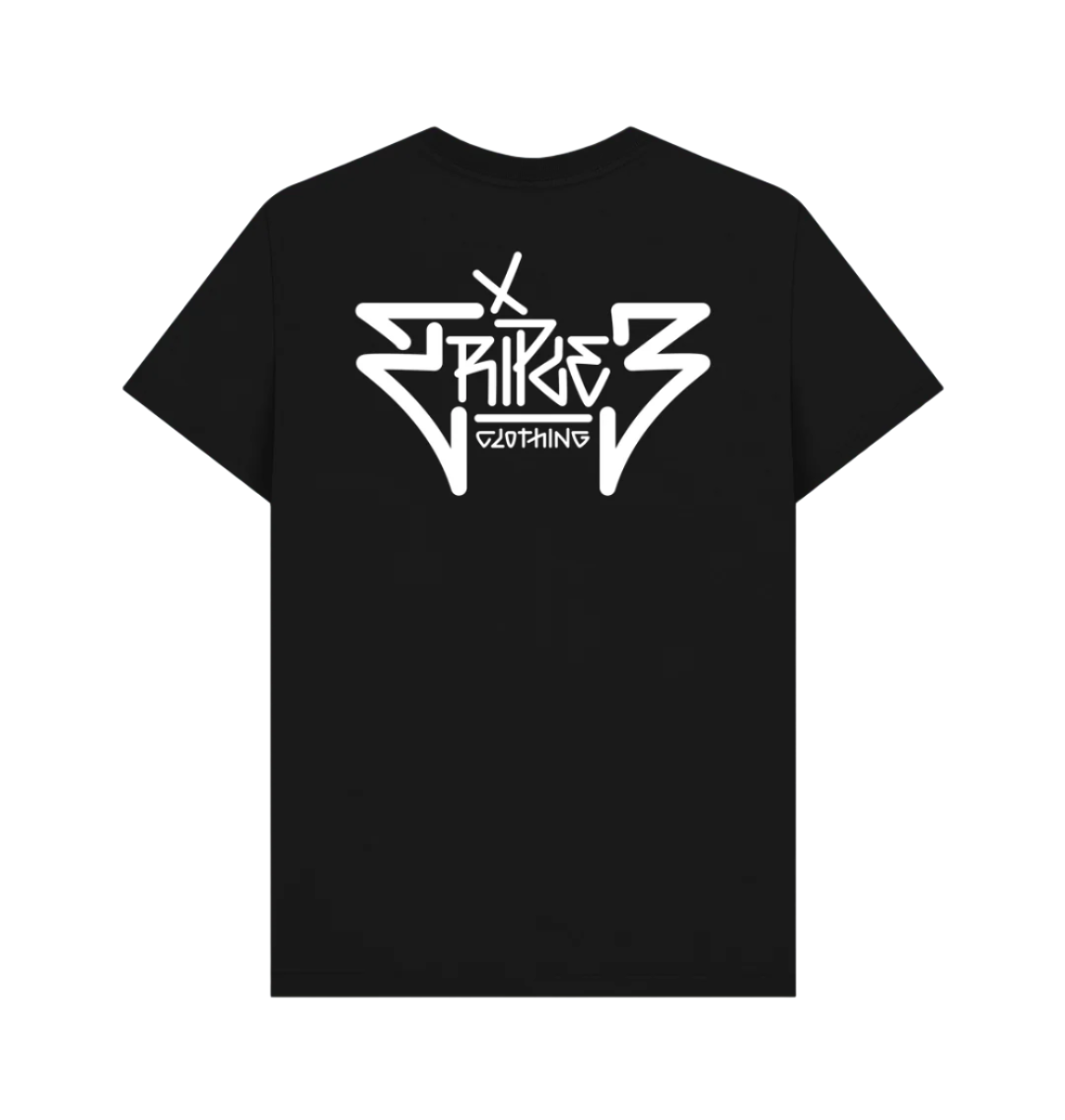 Triple 3 Black tee with large back print for a modern street feel