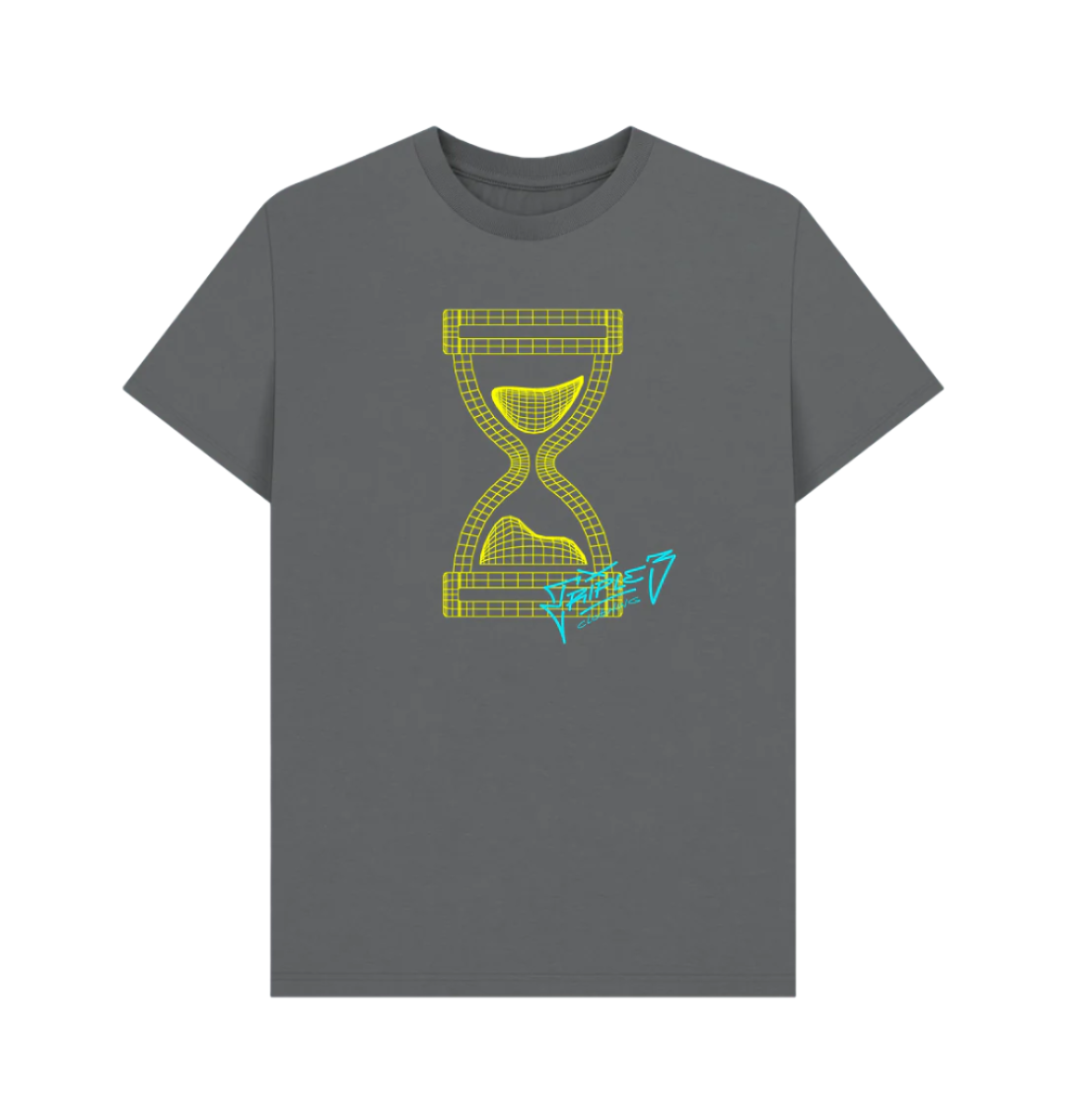 Slate Grey Wireframe Cornered Yellow Skating T Shirt
