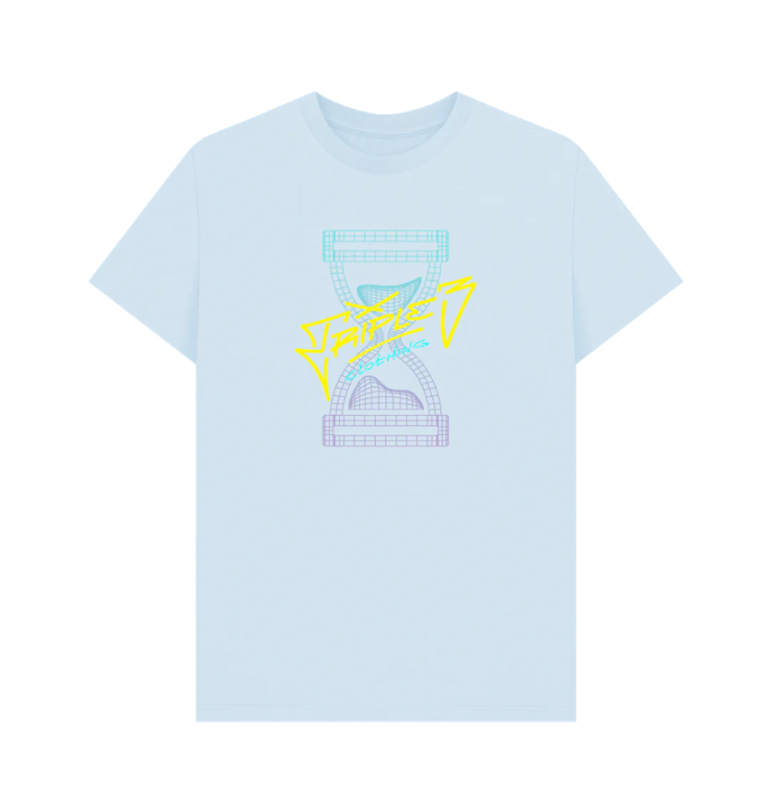 Sky Blue Triple 3 Wireframe Fade T-Shirt