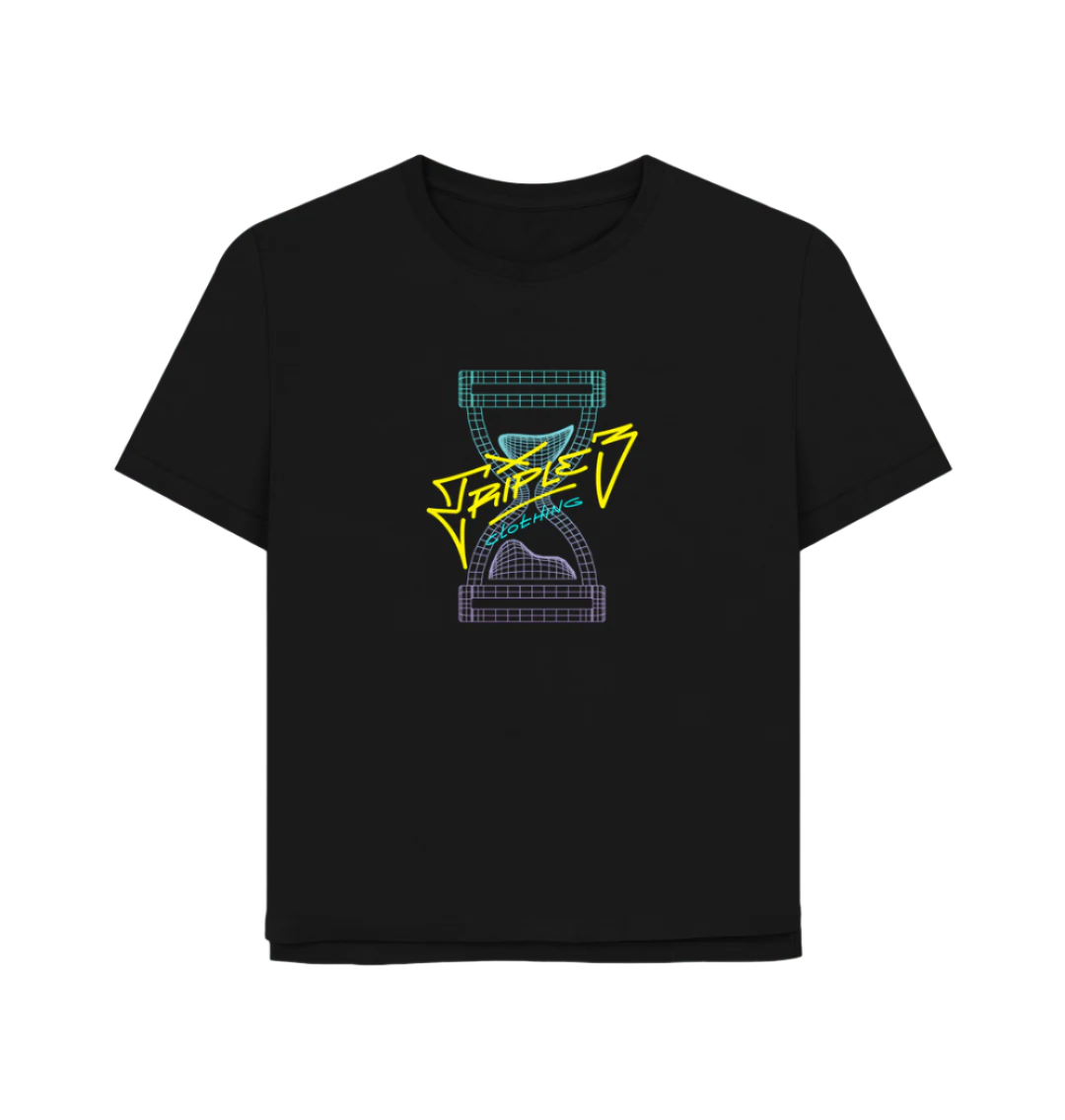 Black Triple 3 Wireframe Fade Relaxed Fit T-Shirt