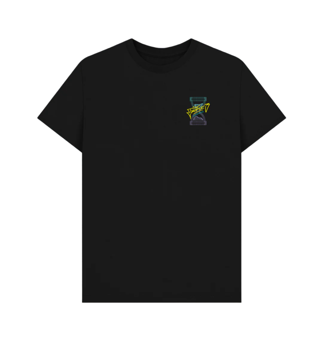 Black Wireframe Double Drop Skateboarding Tee Shirt