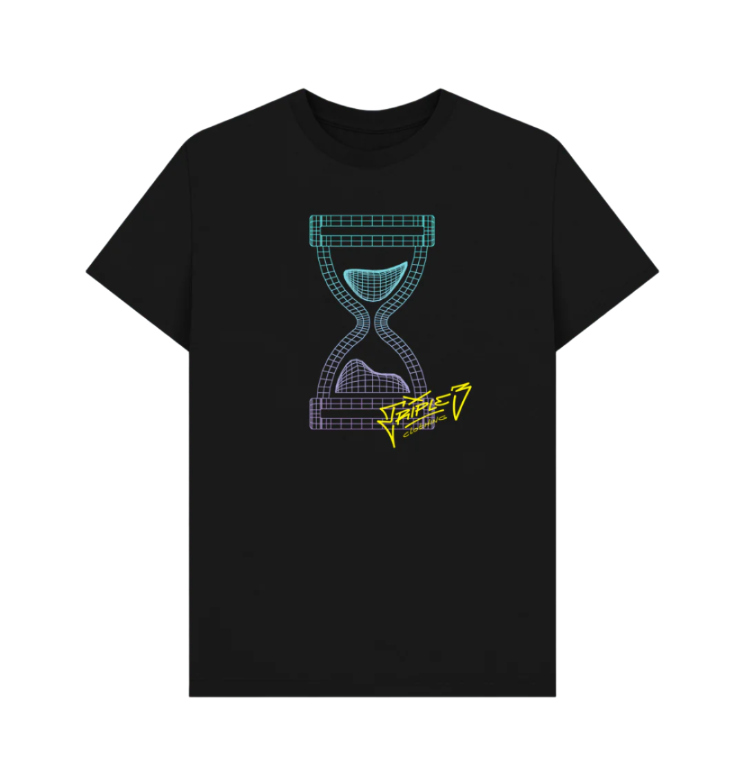 Black Wireframe Cornered Skateboarding T-Shirt