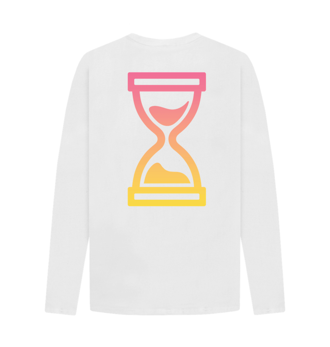 White Printed Long Sleeve T Shirt Back