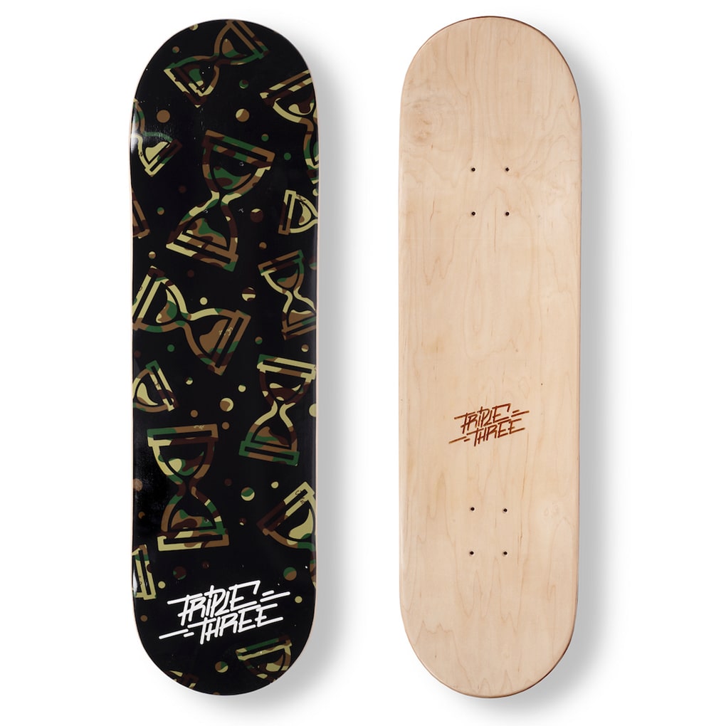Camo Triple 3 Junglist Network Collab Skate Deck