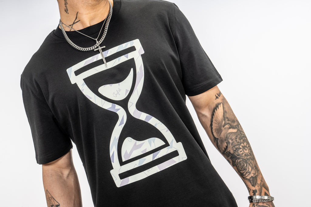 Close up of our Cream Camo Time T-Shirt