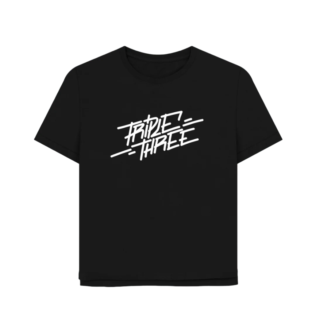Black Triple 3 Double Decker Relaxed Fit T-Shirt