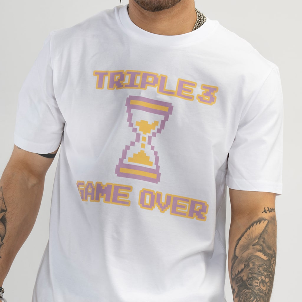 Triple 3 Game Over Vintage Gaming T Shirt for Skaters