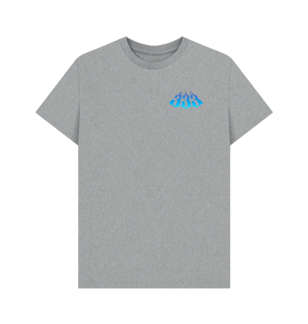Athletic Grey 333 Blue Fader Double Drop Skatewear T shirt