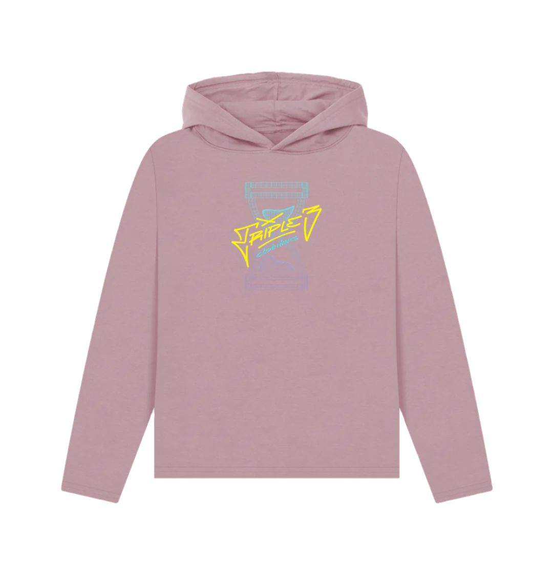 Mauve Wireframe Fade Relaxed Fit Hoody