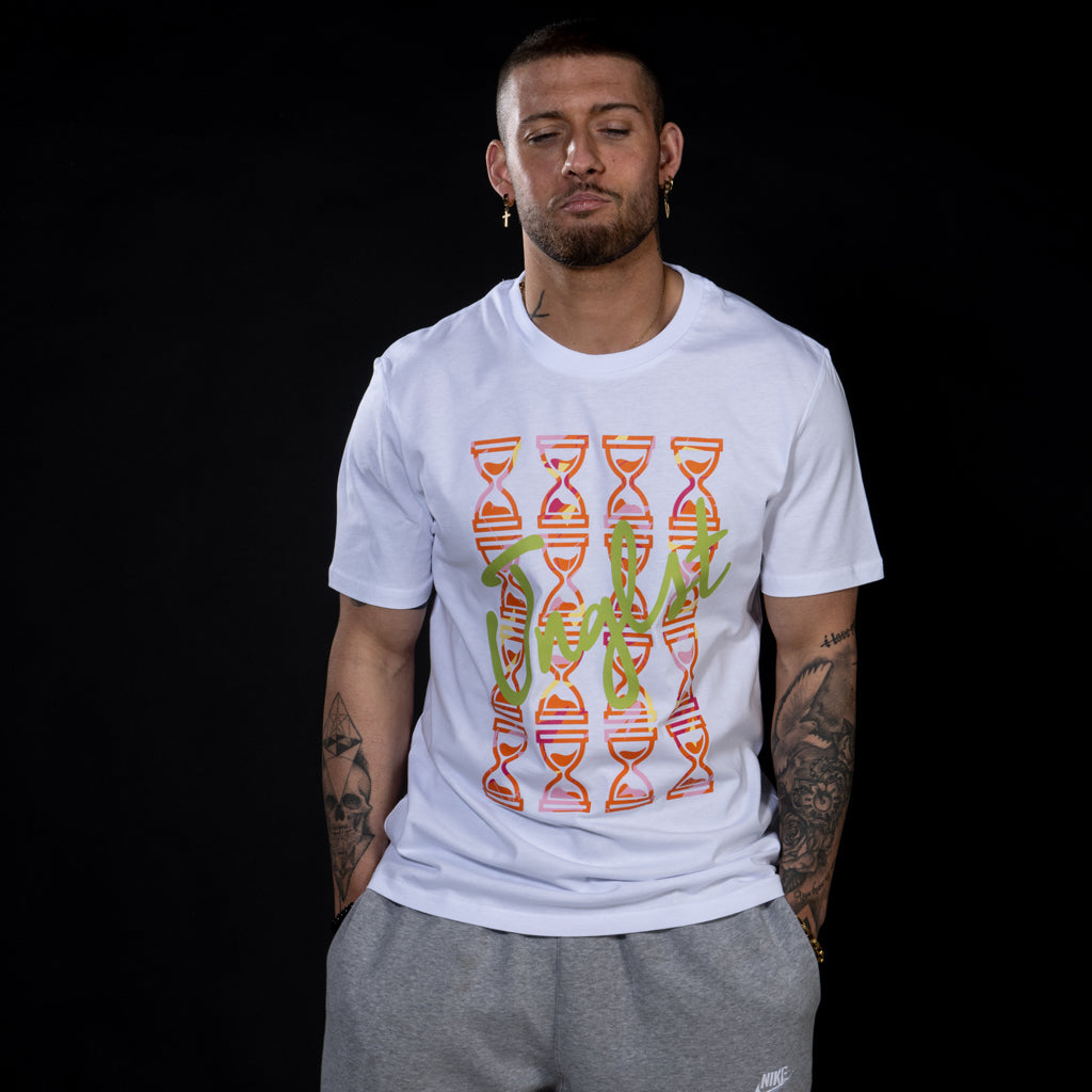 Orange Camo Pattern Skateboard T Shirt