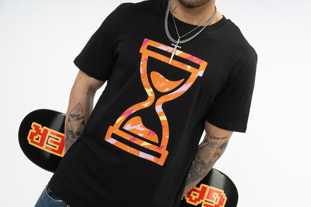 Orange camo time skateboard t shirt