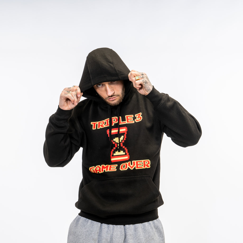 Black Skate Hoody Game Over Design
