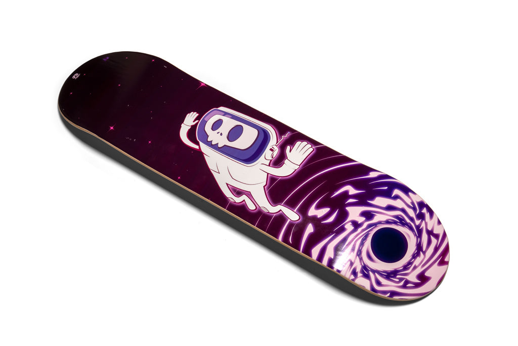 8.00 skate deck with space skull design