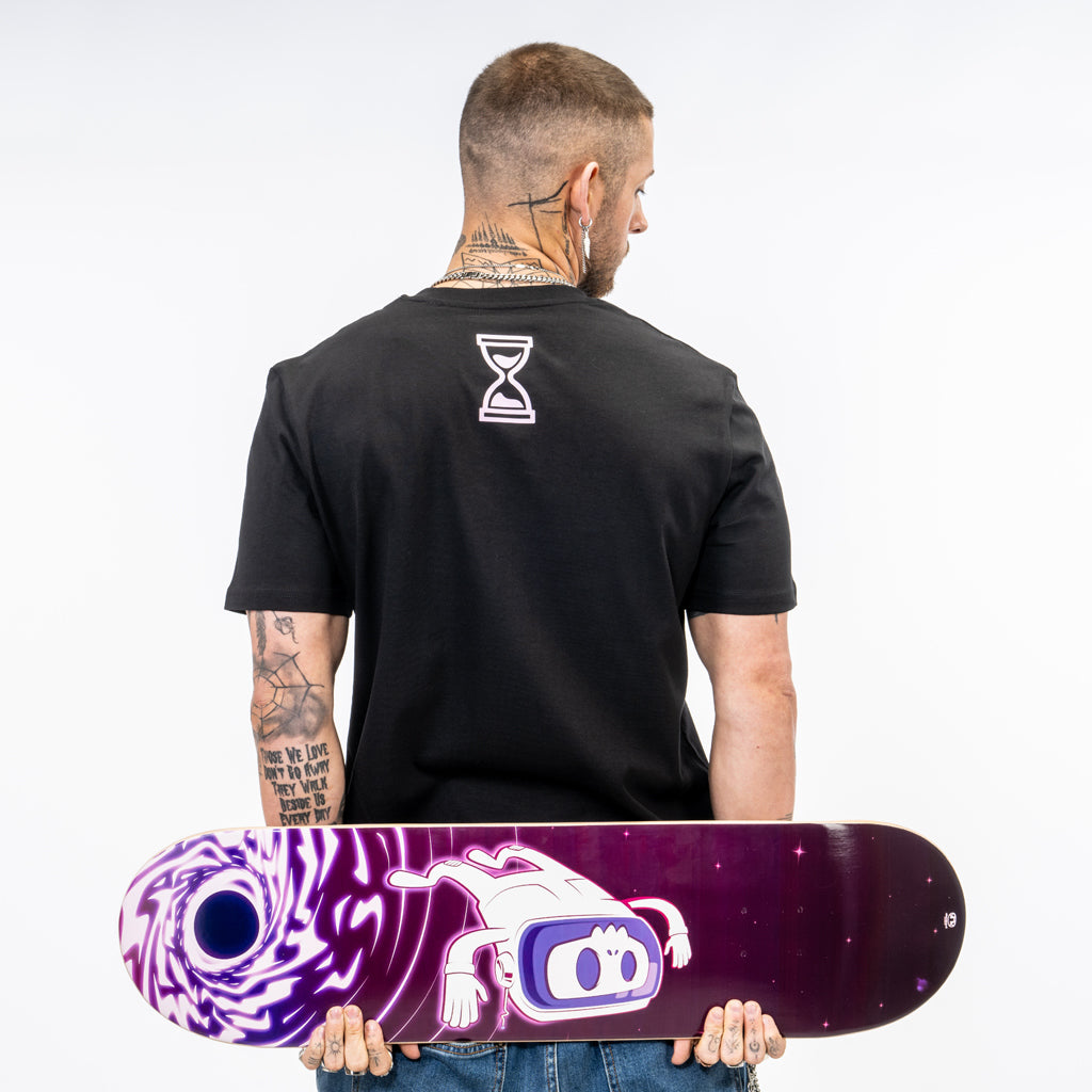 Space Skulls Skate T Shirt Black