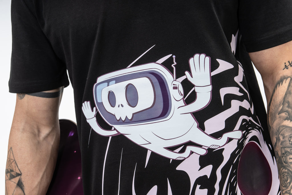 Black Space Skulls T Shirt Print