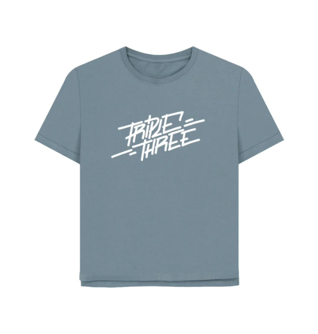 Stone Blue Triple 3 Double Decker Relaxed Fit T-Shirt