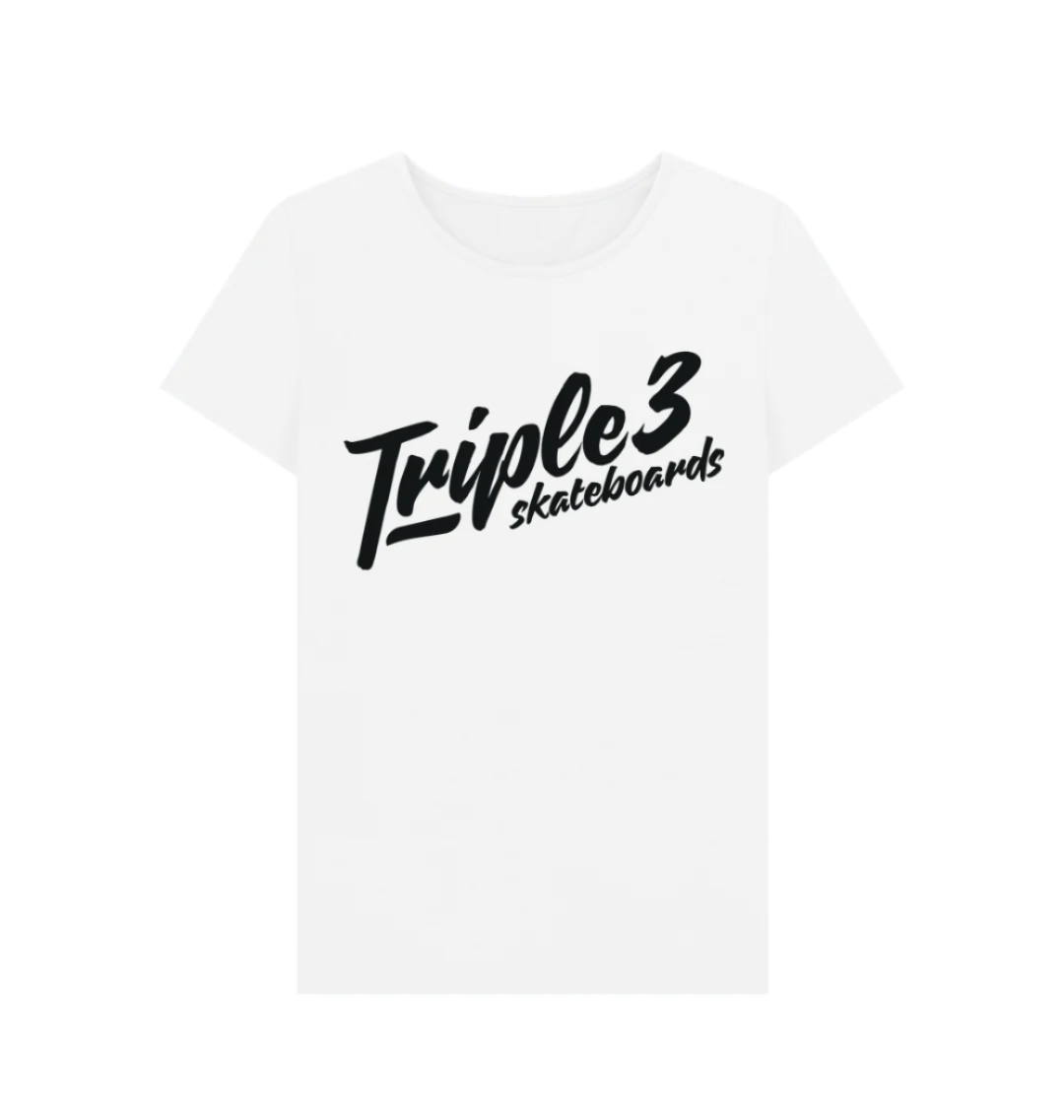 White Crew Necked Triple 3 Women's T-Shirt
