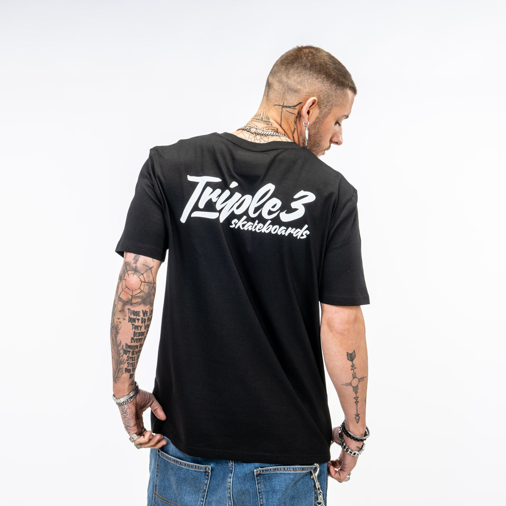 Black Script Skateboard T Shirt