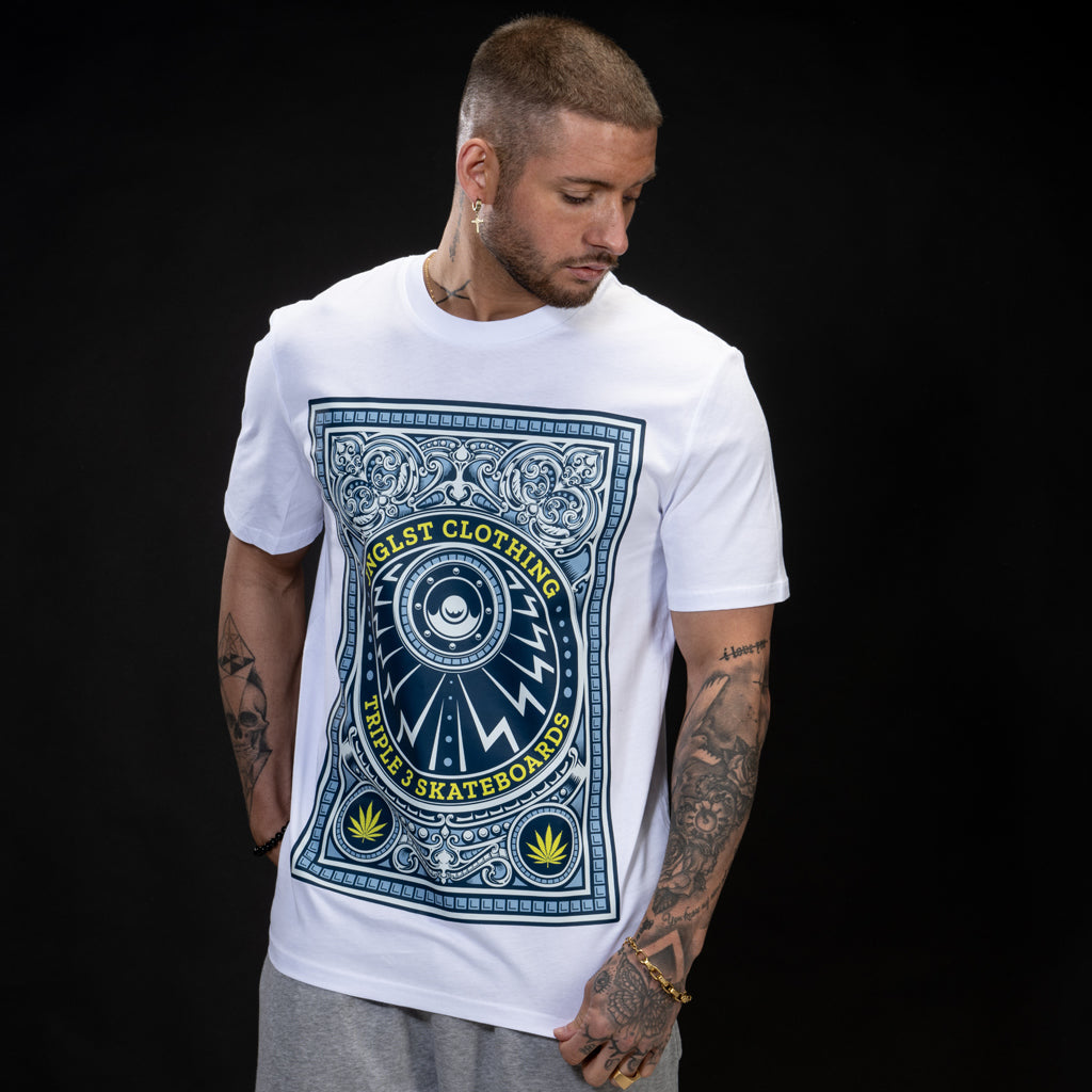 White Skate Life T Shirt from Triple 3