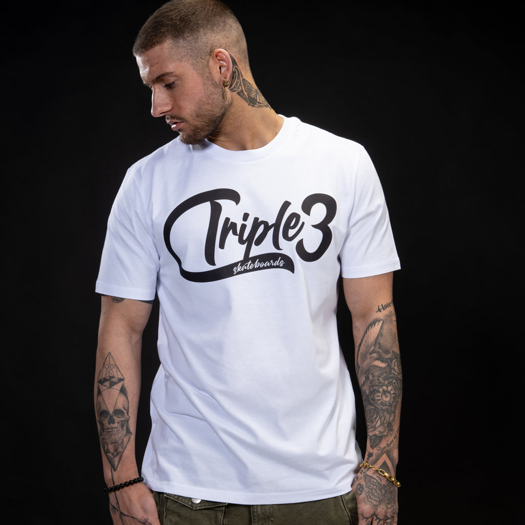White Triple 3 Skateboards T-Shirt