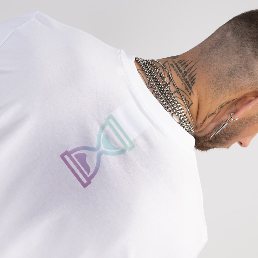 White Skate T-Shirt with Back Print Detail