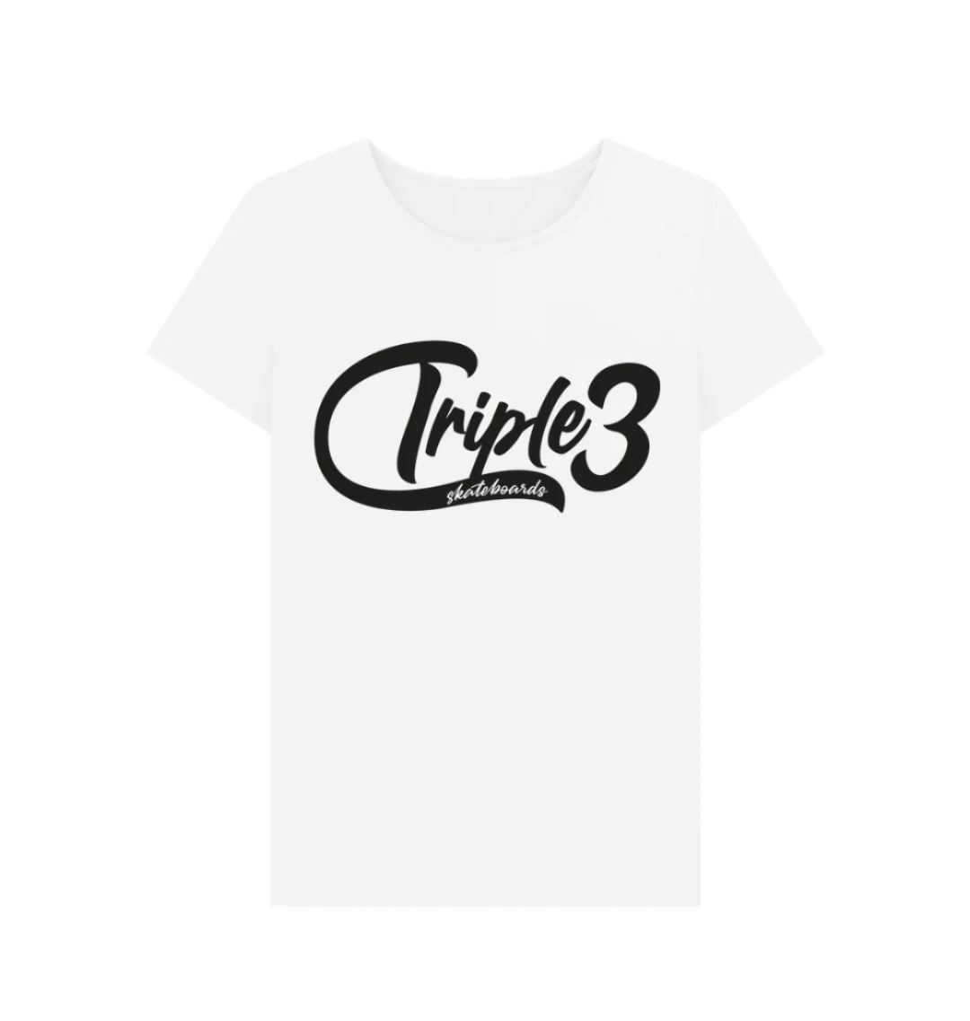 White Organic Script T Shirt