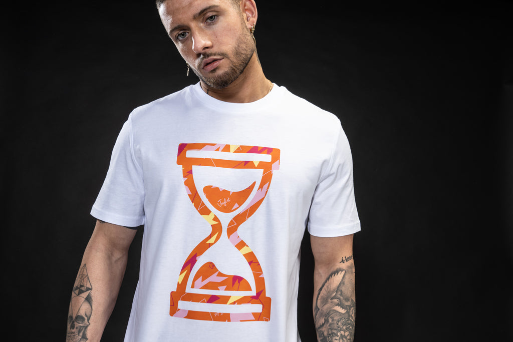 Skate T-Shirt with Orange Camo Pattern