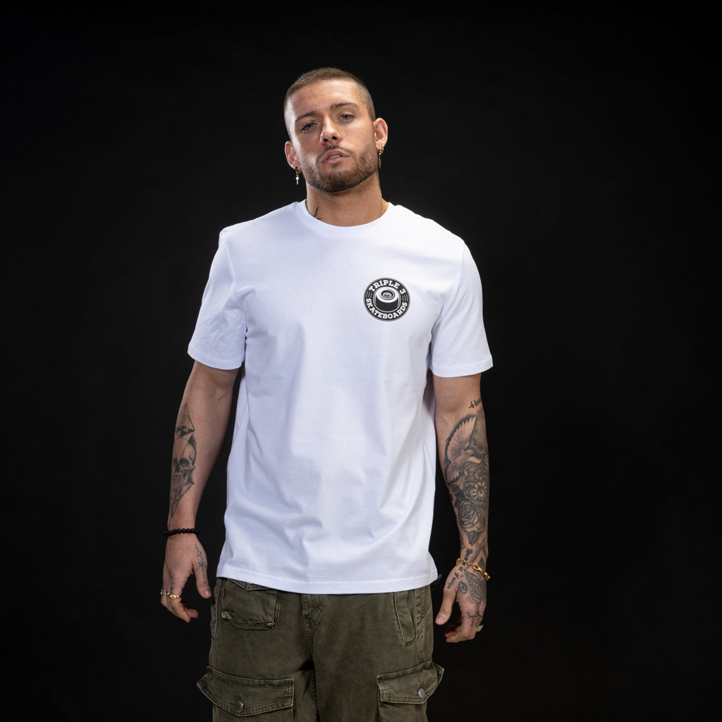 White Skateboarding T-Shirt
