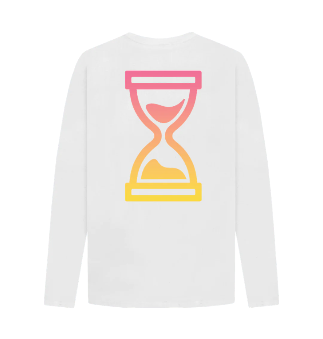 Large sunset print on the back of a long sleeve t shirt