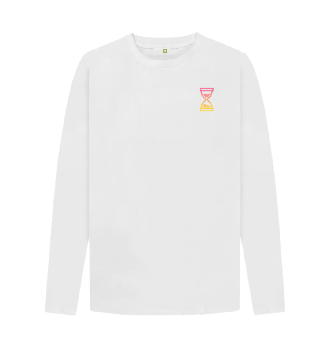 White Long Sleeve Sunrise Double Drop T-Shirt