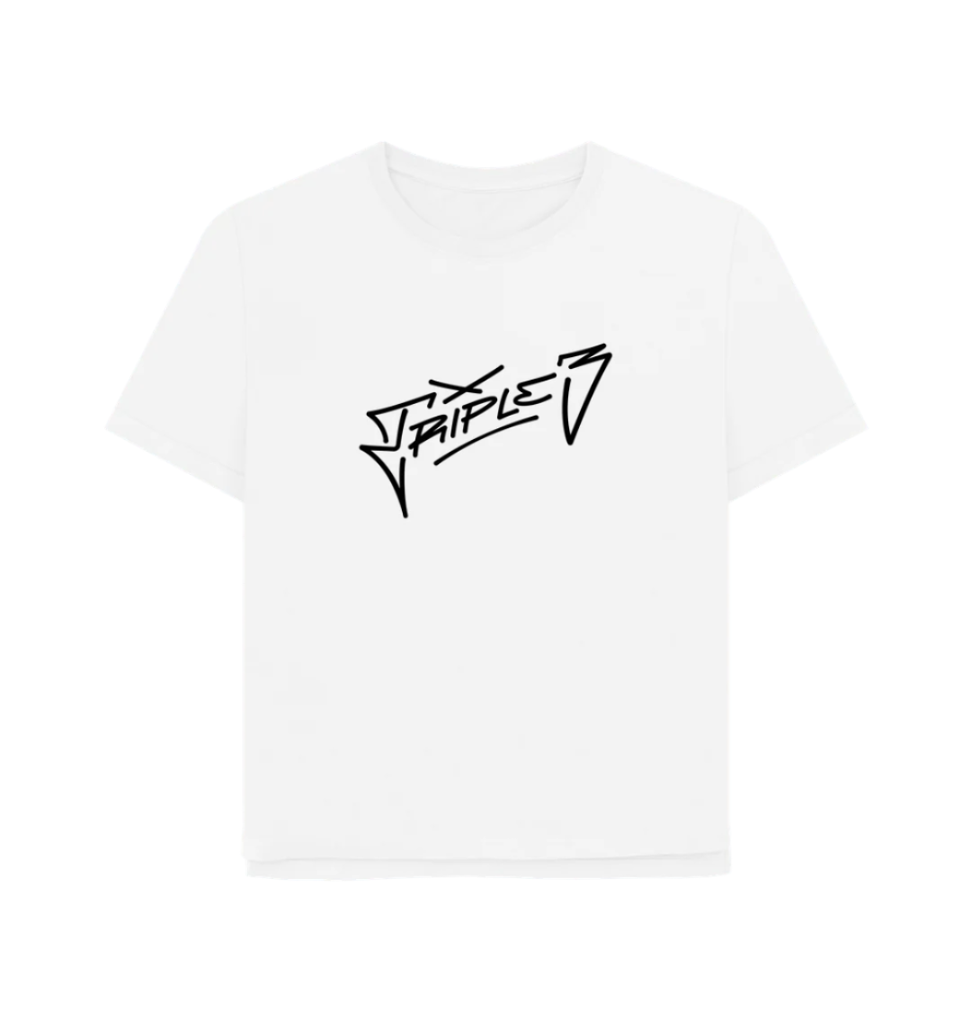 White Triple 3 Signature Relaxed Fit T-Shirt