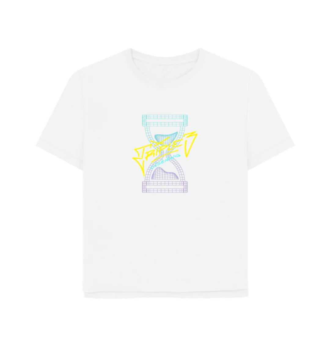 White Triple 3 Wireframe Fade Relaxed Fit T-Shirt