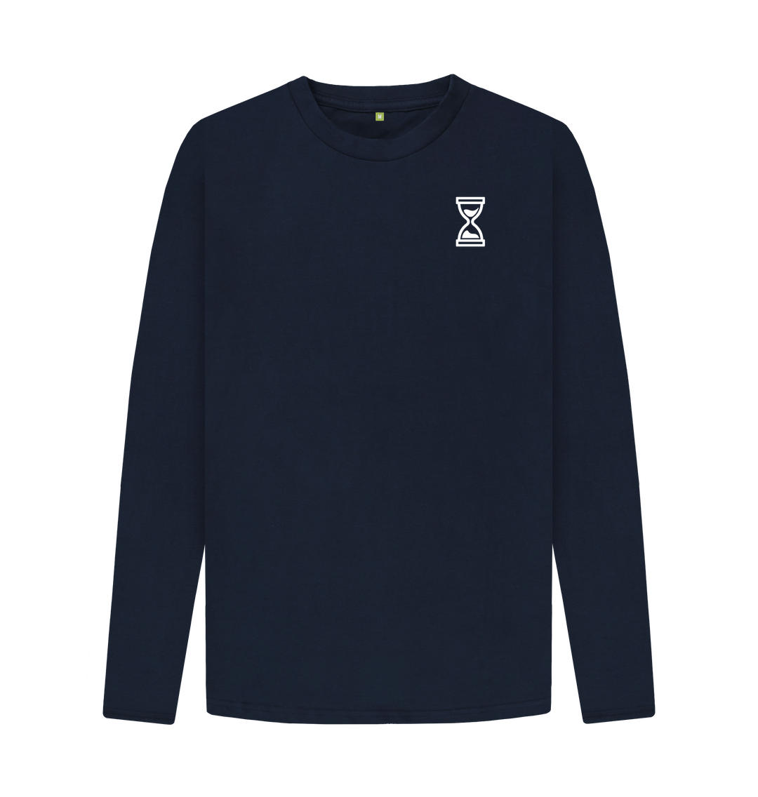 Navy Blue Printed Long Sleeve T Shirt Front