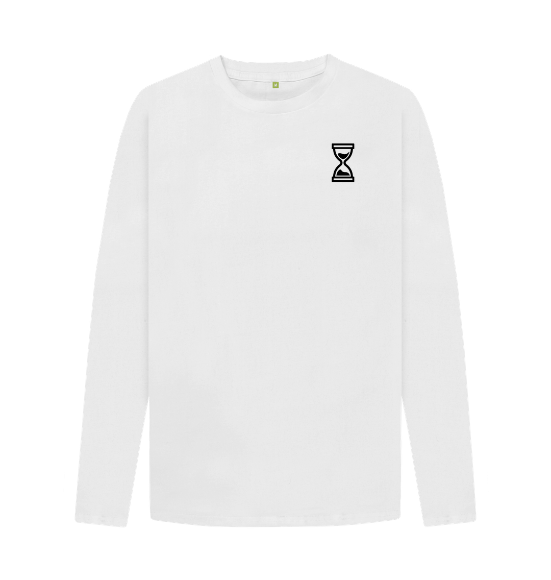 White Printed Long Sleeve T Shirt Front