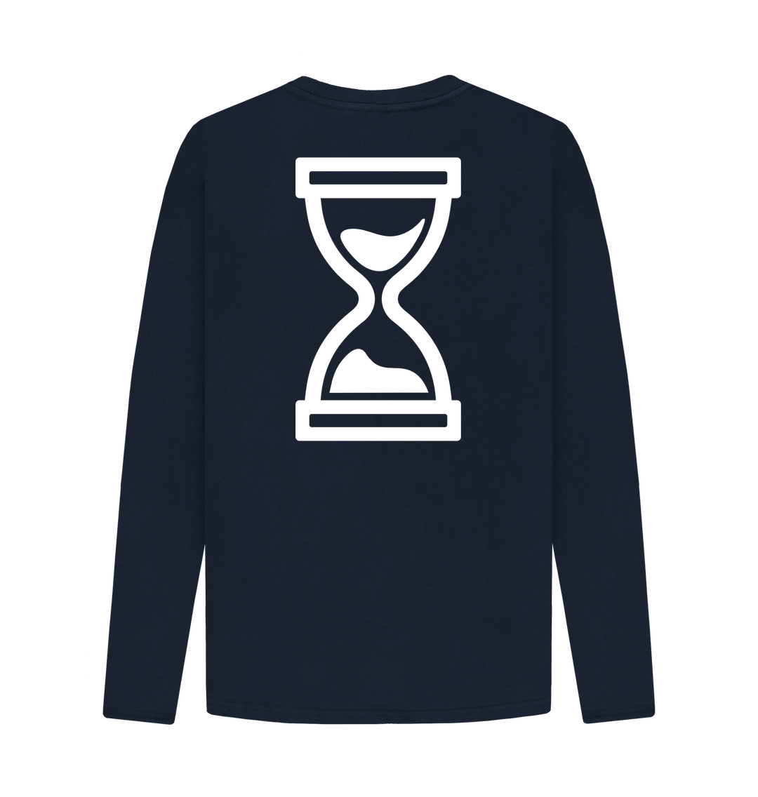 Navy Blue Printed Long Sleeve T Shirt Back
