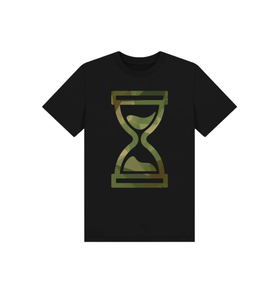 Black Kids Camo Time Skateboarding T-Shirt