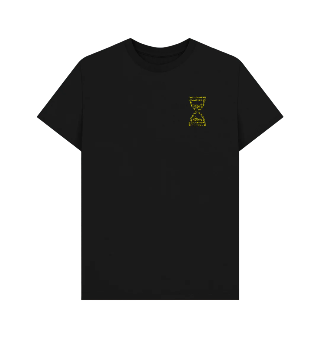 Black Multi Dimensional Yellow Skateboard T-Shirt