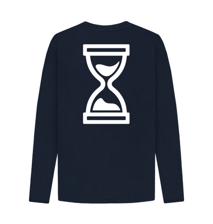 back of our long sleeve navy triple 3 classics tee