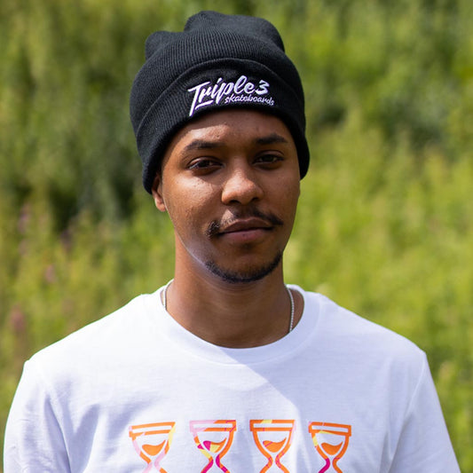 Triple 3 Black Beanie