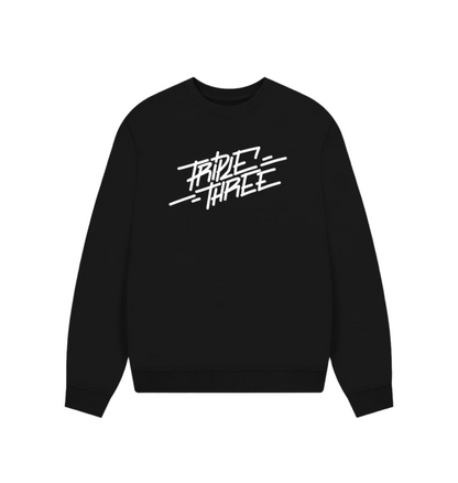 Black Triple 3 Double Decker Oversized Jumper