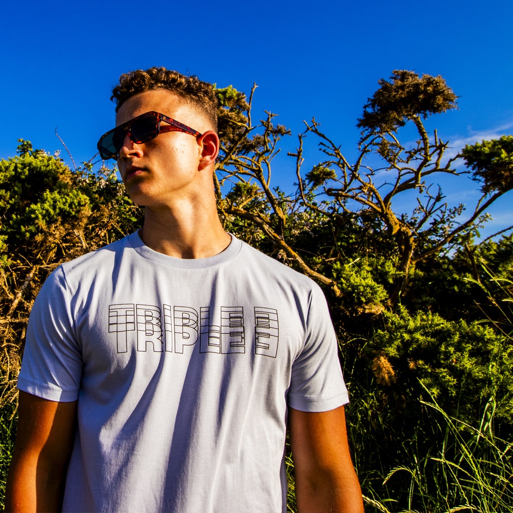 Light Blue Triple 3 Skate Tee