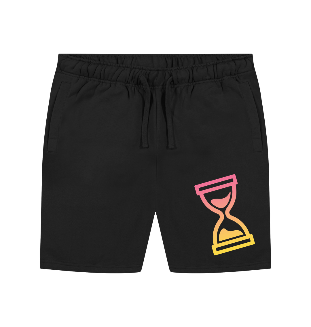 Black Printed Mens Shorts Front