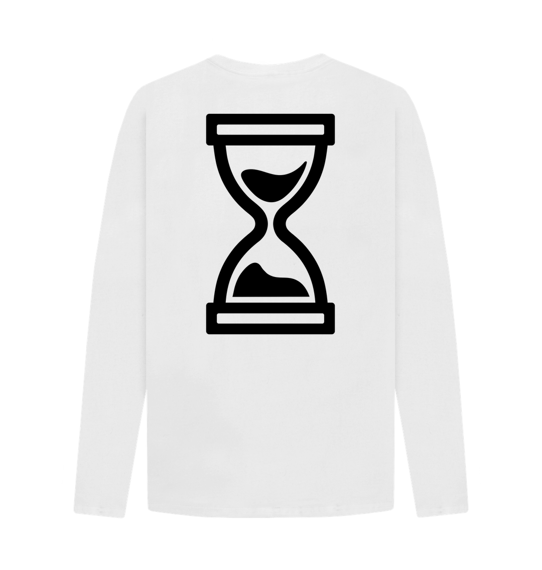 White Printed Long Sleeve T Shirt Back