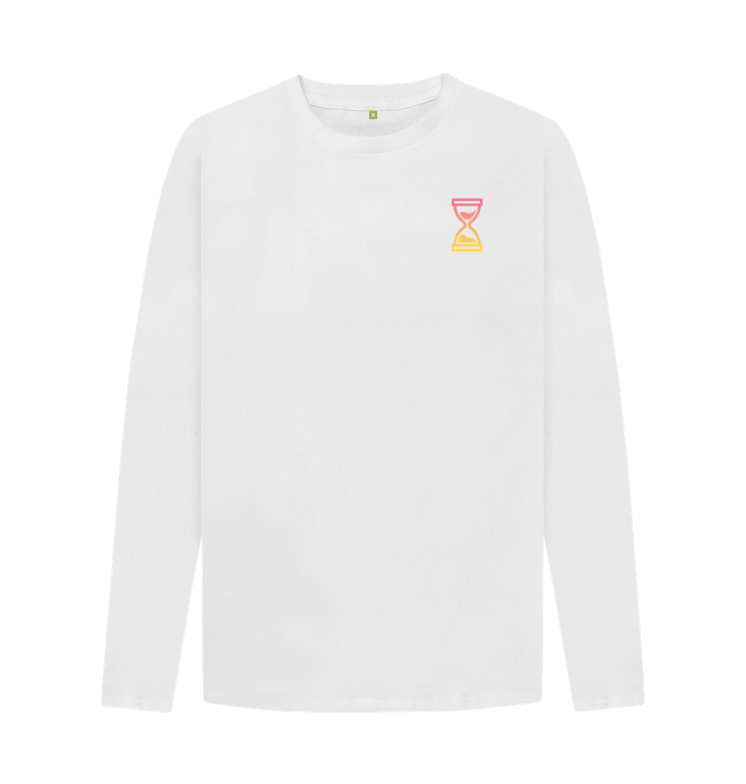 White Printed Long Sleeve T Shirt Front