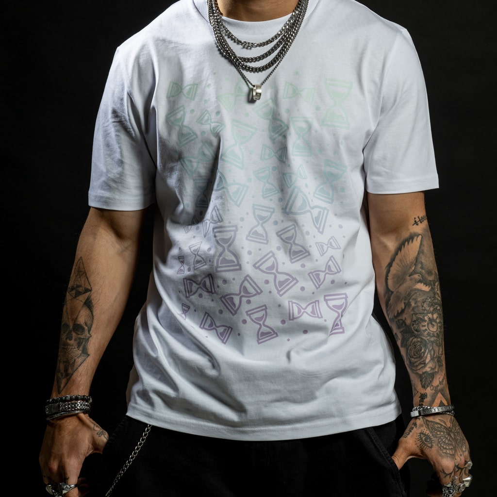 White Freefalling purple faded skate t shirt