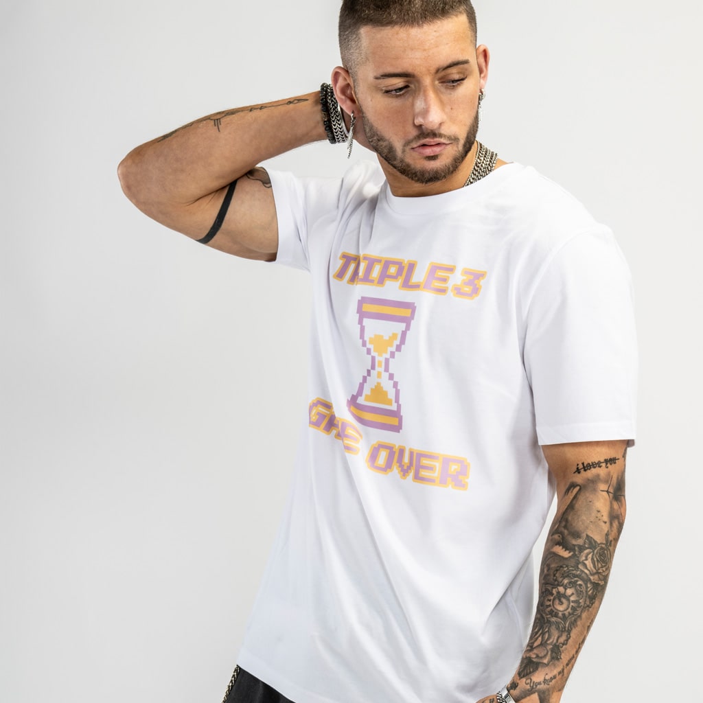 White Triple 3 Game Over T Shirt