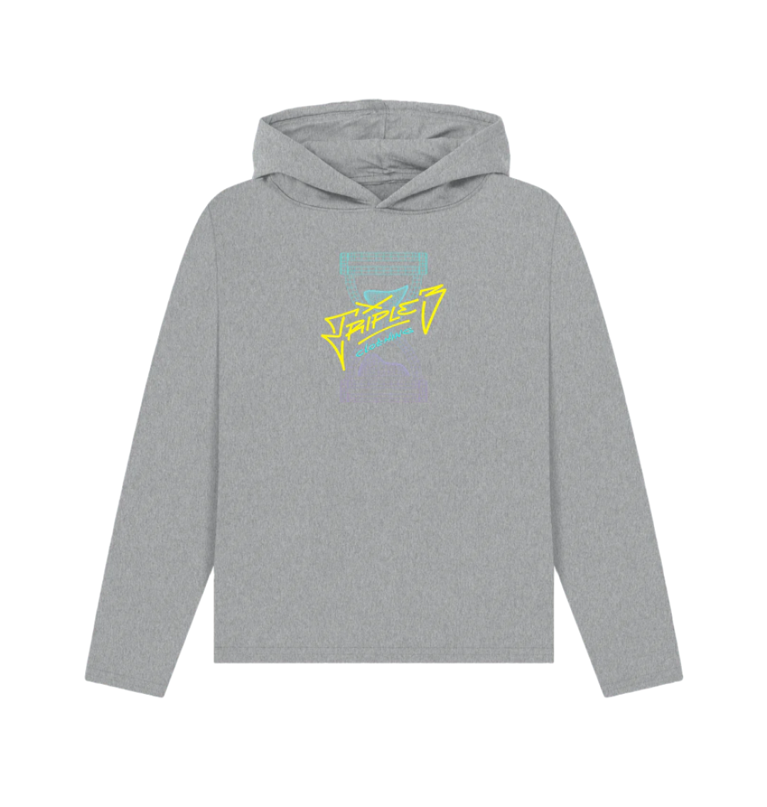 Athletic Grey Wireframe Fade Relaxed Fit Hoody